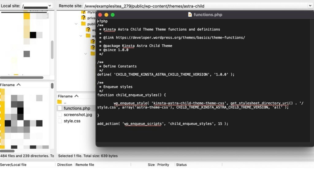 FileZilla öffnet die Datei in einem lokalen Texteditor - z.B. Sublime Text