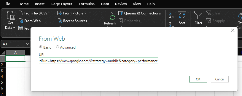 Excel Datenimport aus dem Web