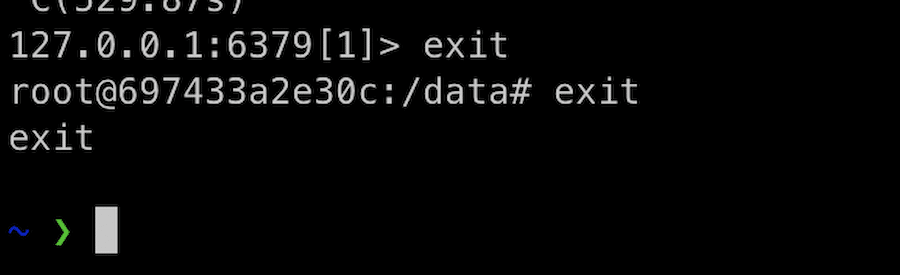 Exit from the Redis CLI