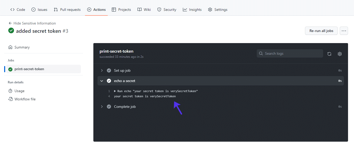 GitHub Actionsのログを見る