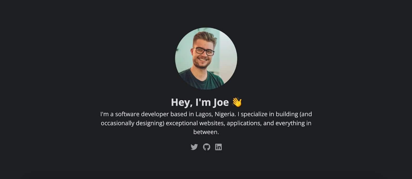 Next.js Hero Komponente für Portfolio Website