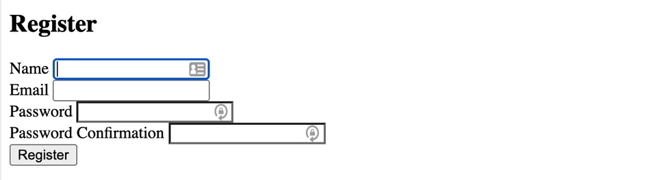 Modulo di registrazione per l'autenticazione manuale.