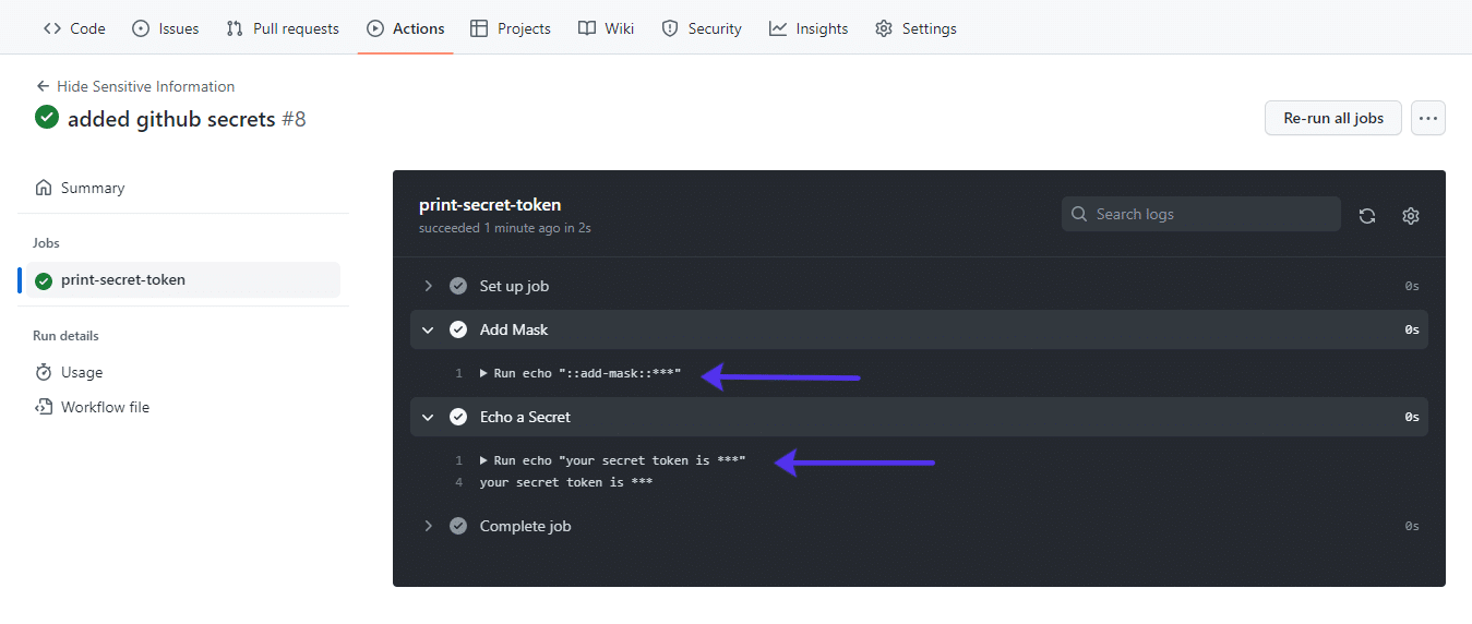 マスクしたGitHub Actionsのシークレット