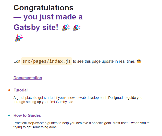 Gatsby snabbstart exempel