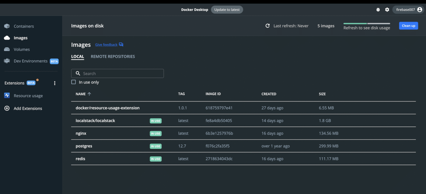 Überprüfe, ob dein Redis-Image auf dem Docker-Desktop funktioniert