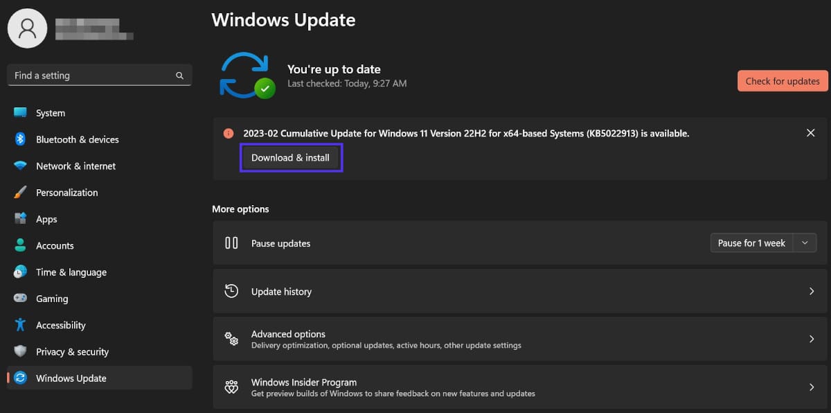 How to update the Windows OS