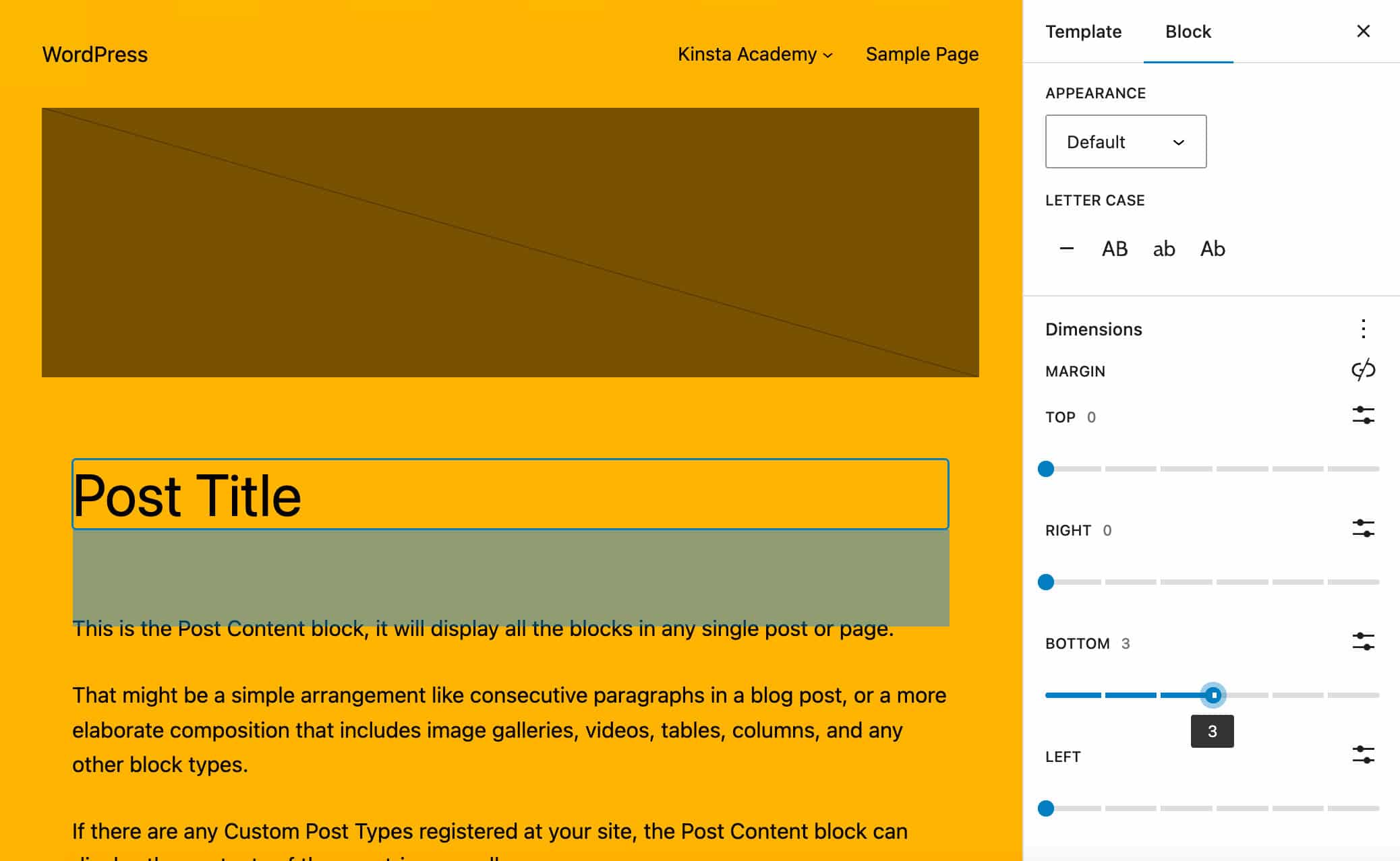 De spacing visualizer zonder de blokwerkbalk