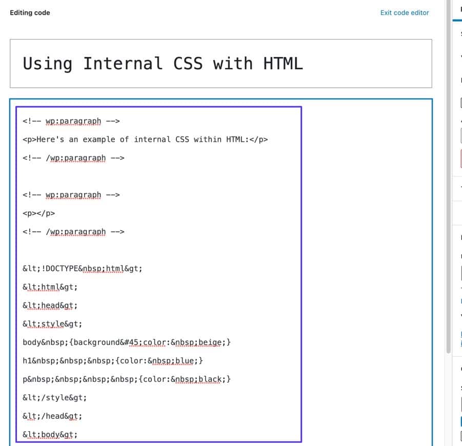 Incollare l'HTML codificato