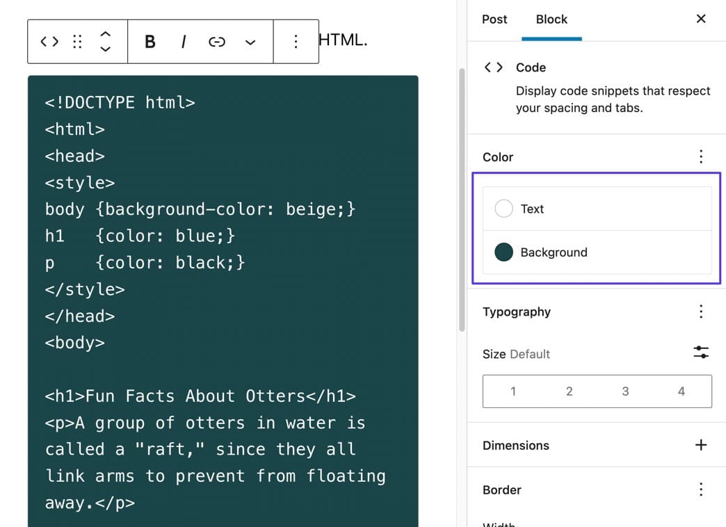 Edit Color and Background Settings