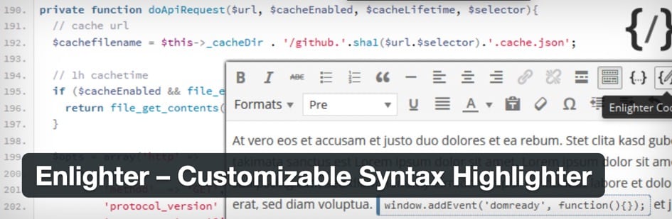 The Enlighter Plugin to display WordPress code