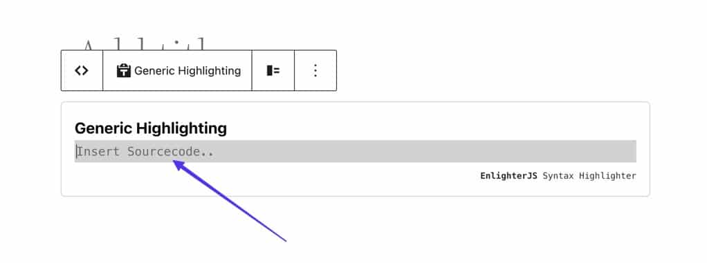 Gebruik het veld Insert sourcecode