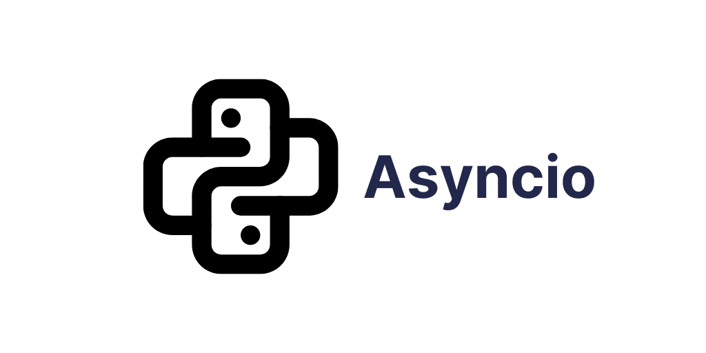Python-logo ved siden af ordet "Asyncio".
