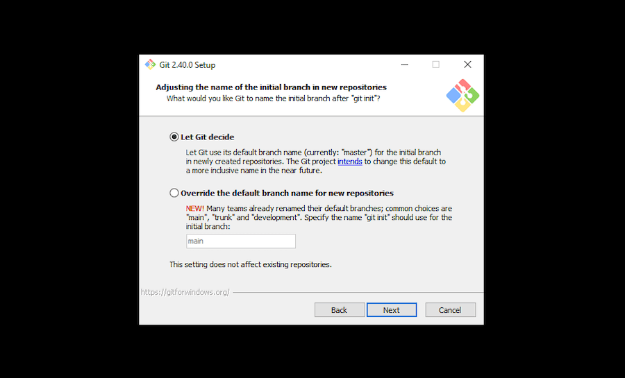 Puedes ajustar el nombre de la rama inicial en los repositorios nuevos.