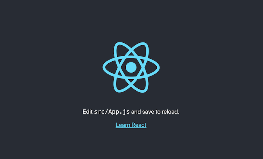 You should see the React logo in your web browser following successful installation.