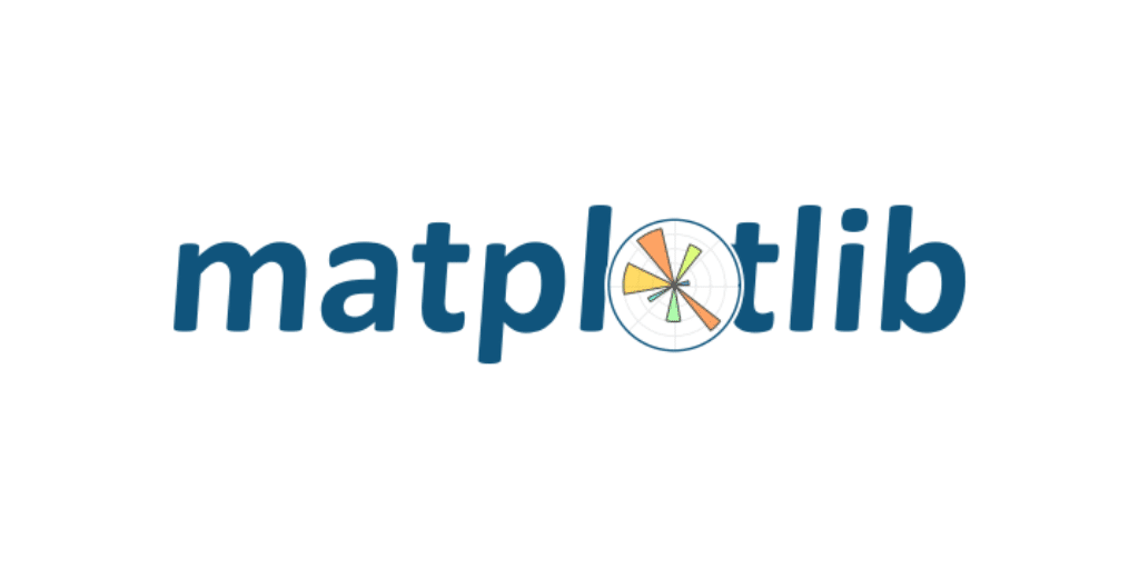 Matplotlib logo with a graph replacing the letter “o”.