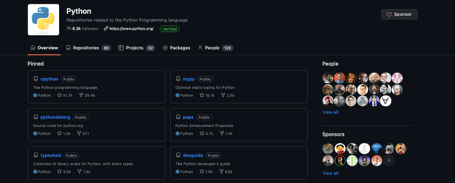 Dépôt Git officiel de Python.