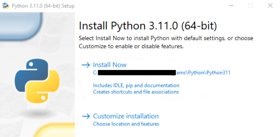 Python installatieprogramma voor Windows