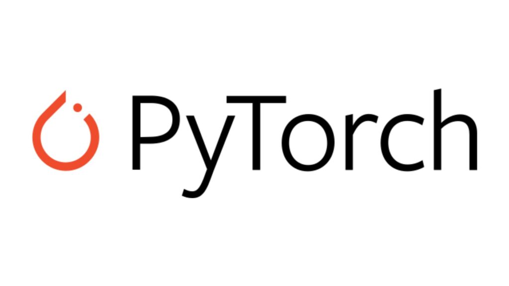 Logotype of a flame, anddthe word “PyTorch” to the side.