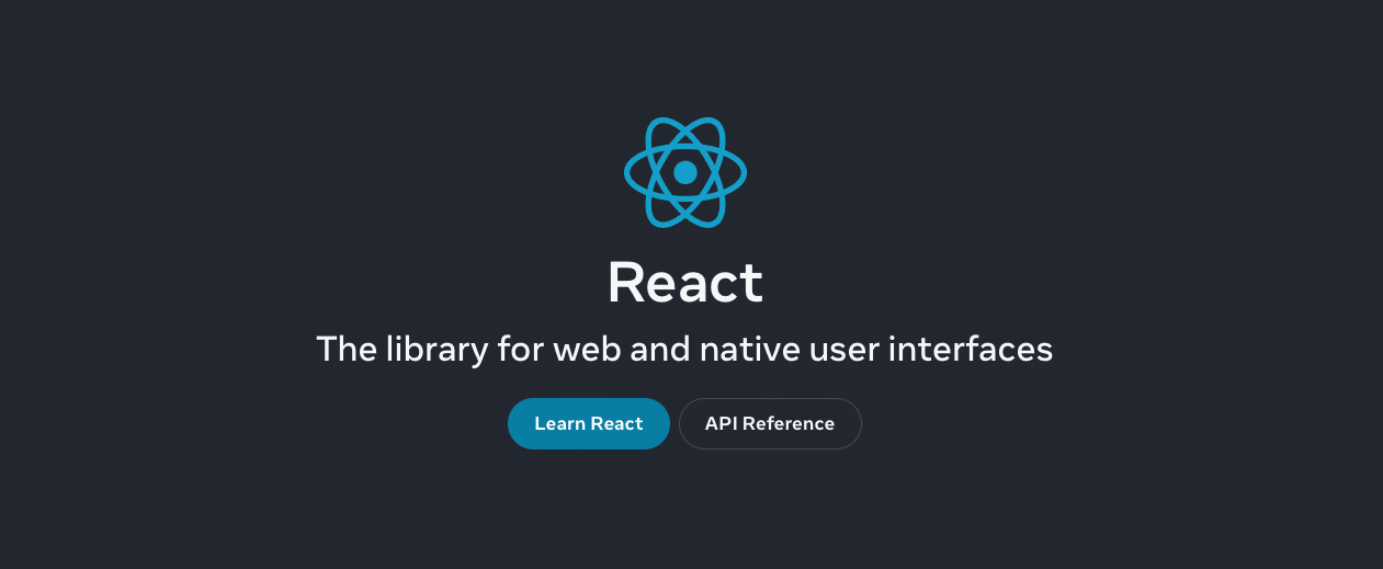 React homepage.