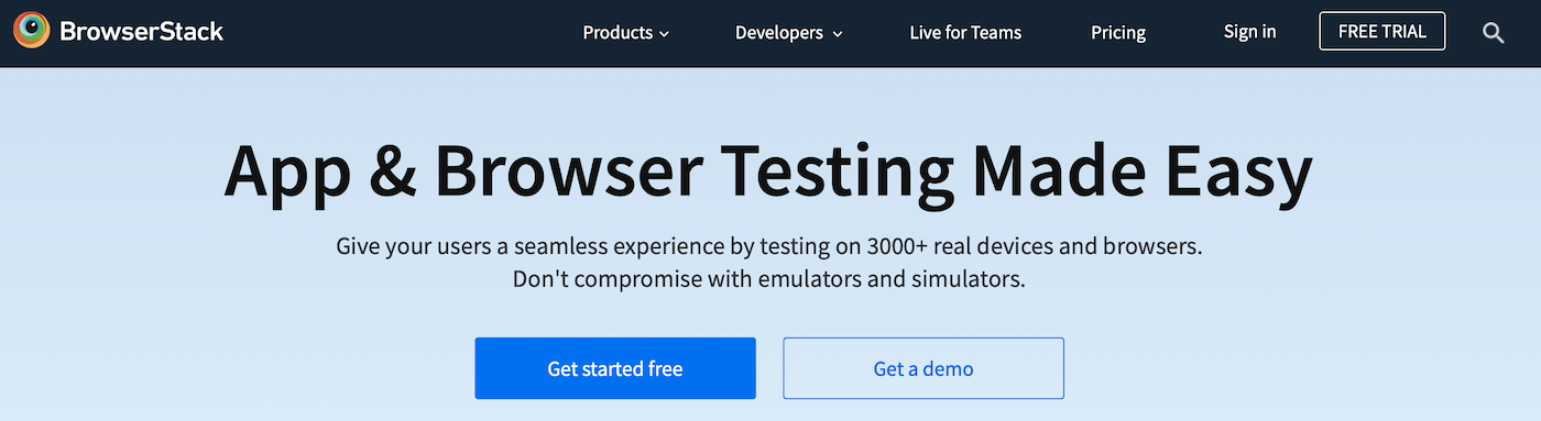 BrowserStack website