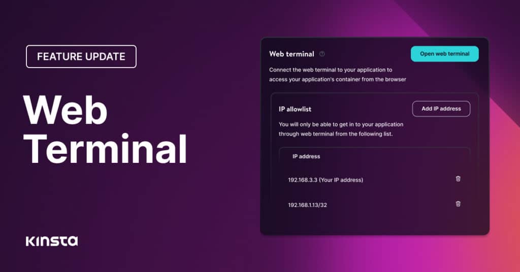 Command line access with the new Kinsta Web Terminal feature