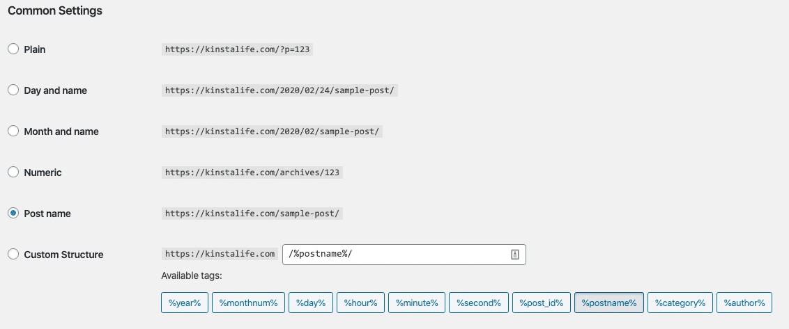 WordPressのパーマリンク設定