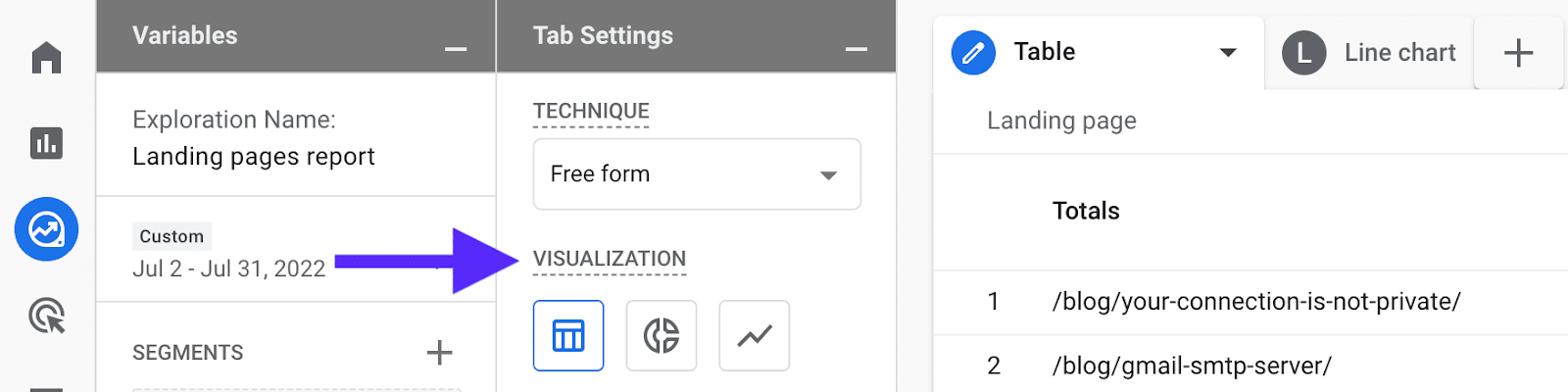 Selecting visualization