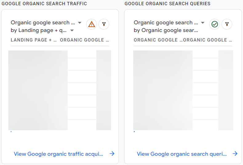 Kontrollera Search Console-data i GA.