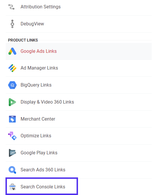 Länka Google Analytics och Google Search Console.