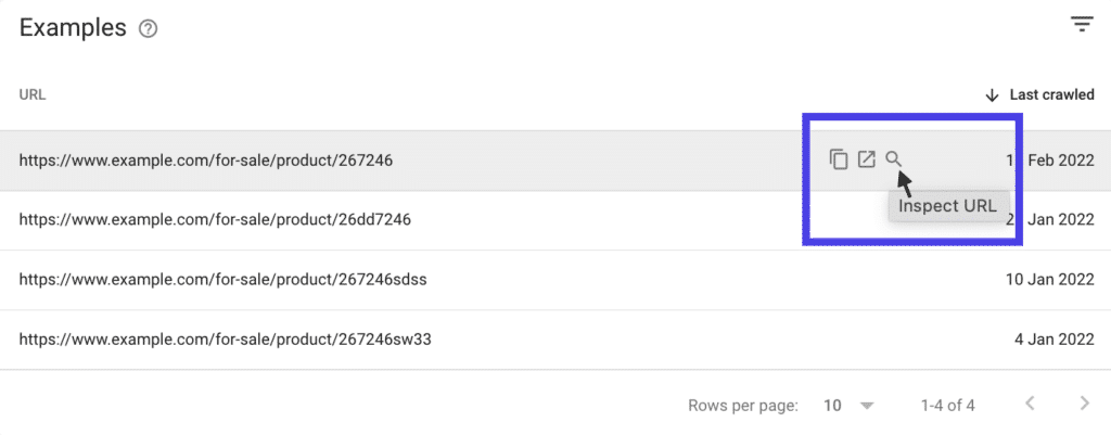 URL inspecteren Google Search Console.