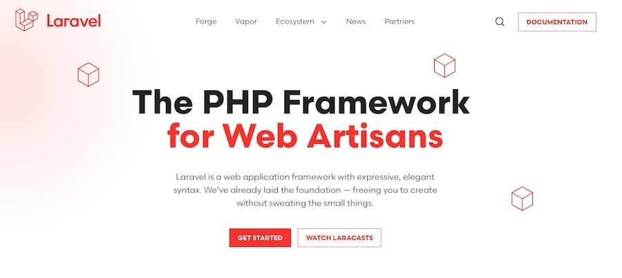 Sitio web de Laravel.