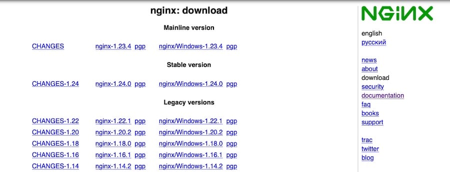 Scaricare il programma di installazione di Nginx per Windows