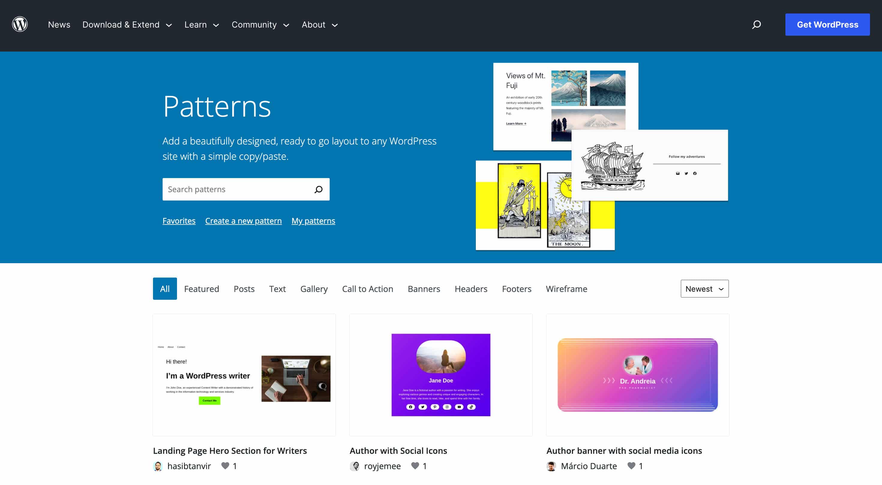 De WordPress.org Pattern map