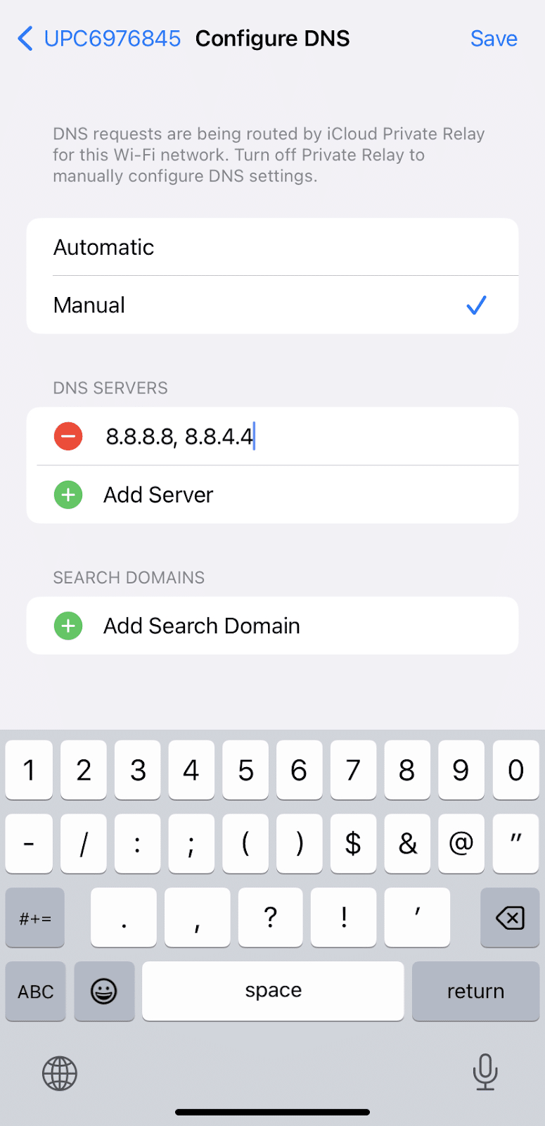 Modifier les réglages DNS sur l'iPhone