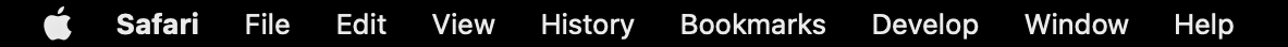 La barra del menu del browser Safari su Mac