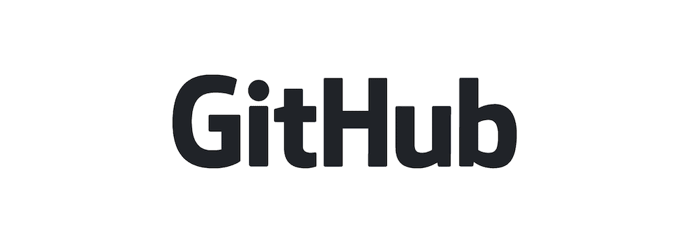 Das GitHub-Logo, das das Wort "GitHub" in schwarzer Schrift auf weißem Hintergrund zeigt.