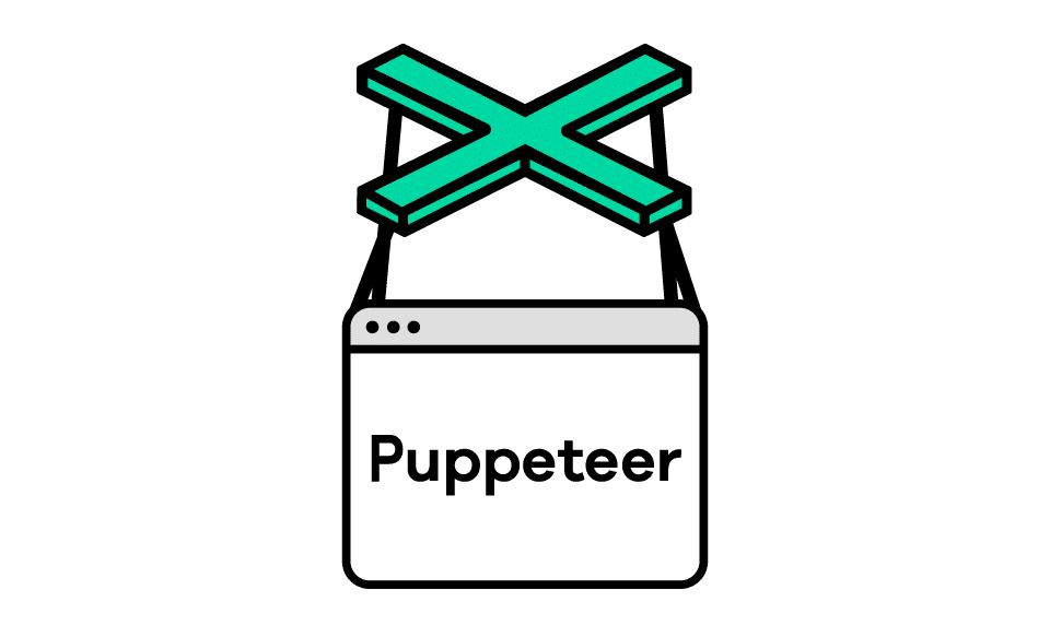 The logo of the Puppeteer Node.js library.