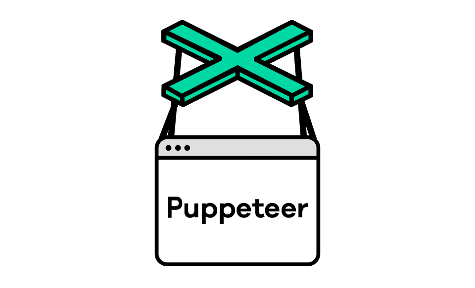 Het logo van de Puppeteer Node.js bibliotheek.