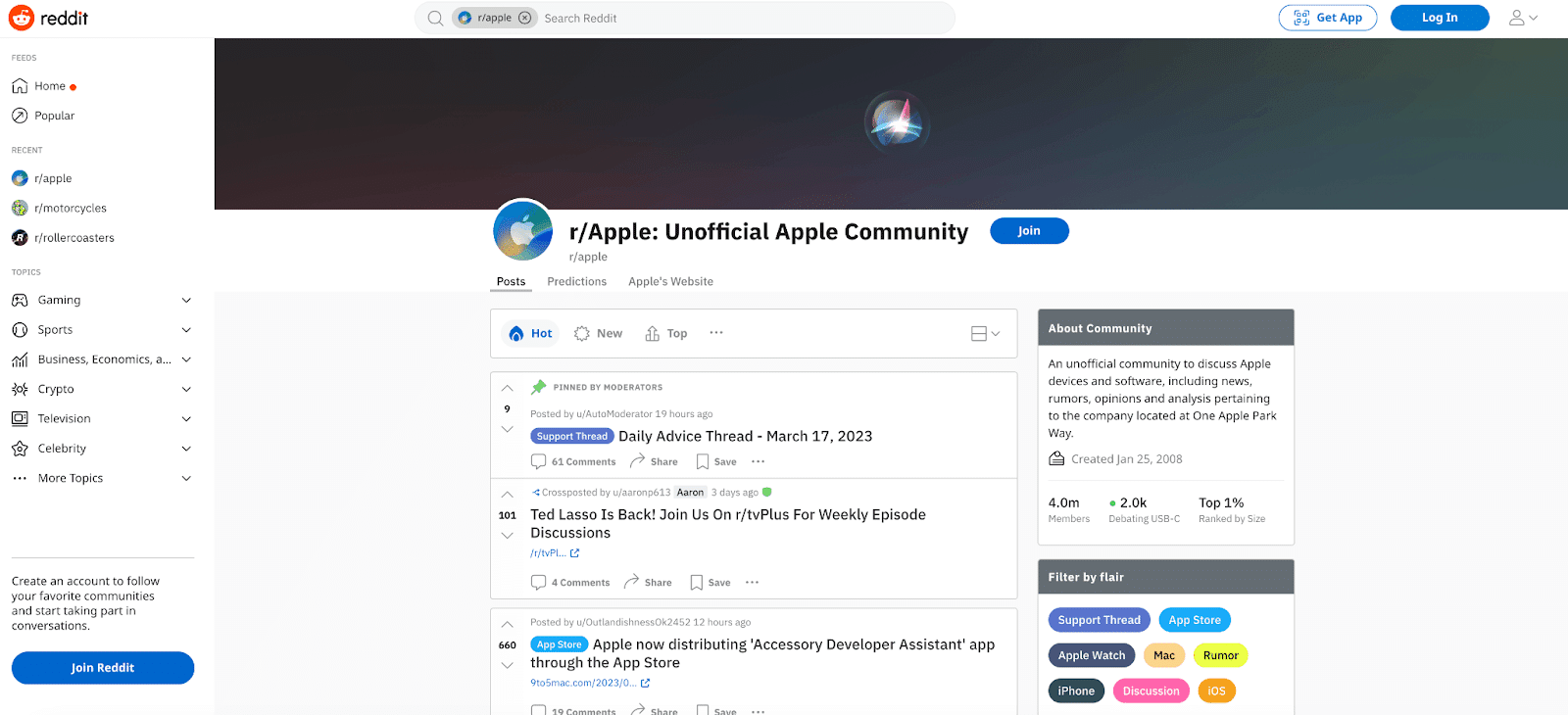 Communauté Apple de Reddit