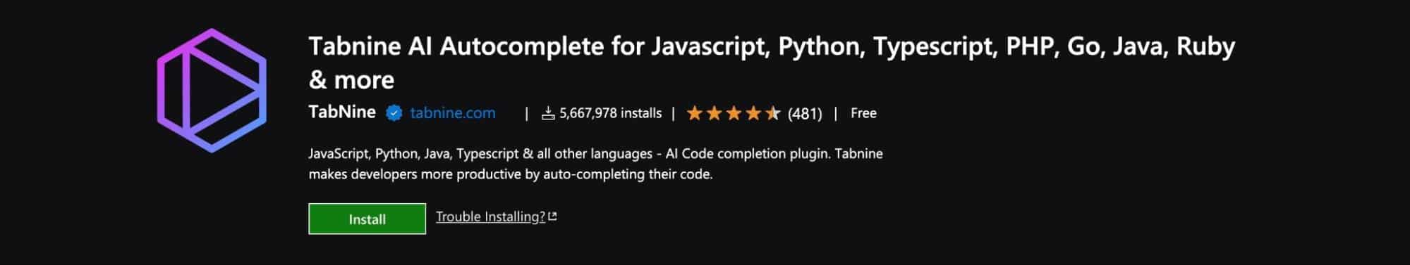 Tabnine-ai-autocomplete