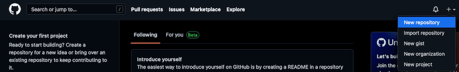 Create a repository on GitHub