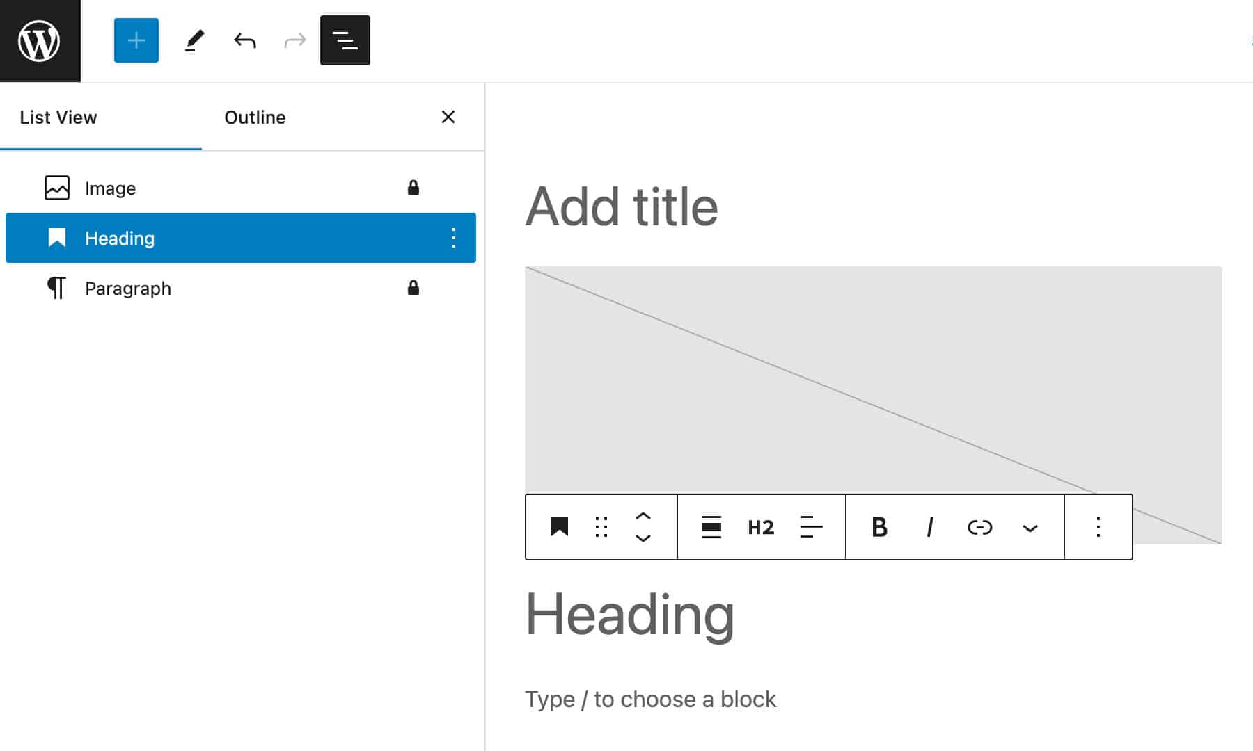 A block template with locked and unlocked blocks