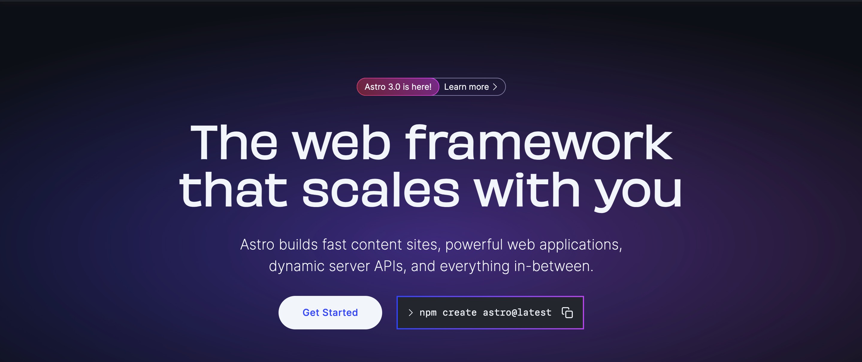 Astro is a popular example of a static site generator.