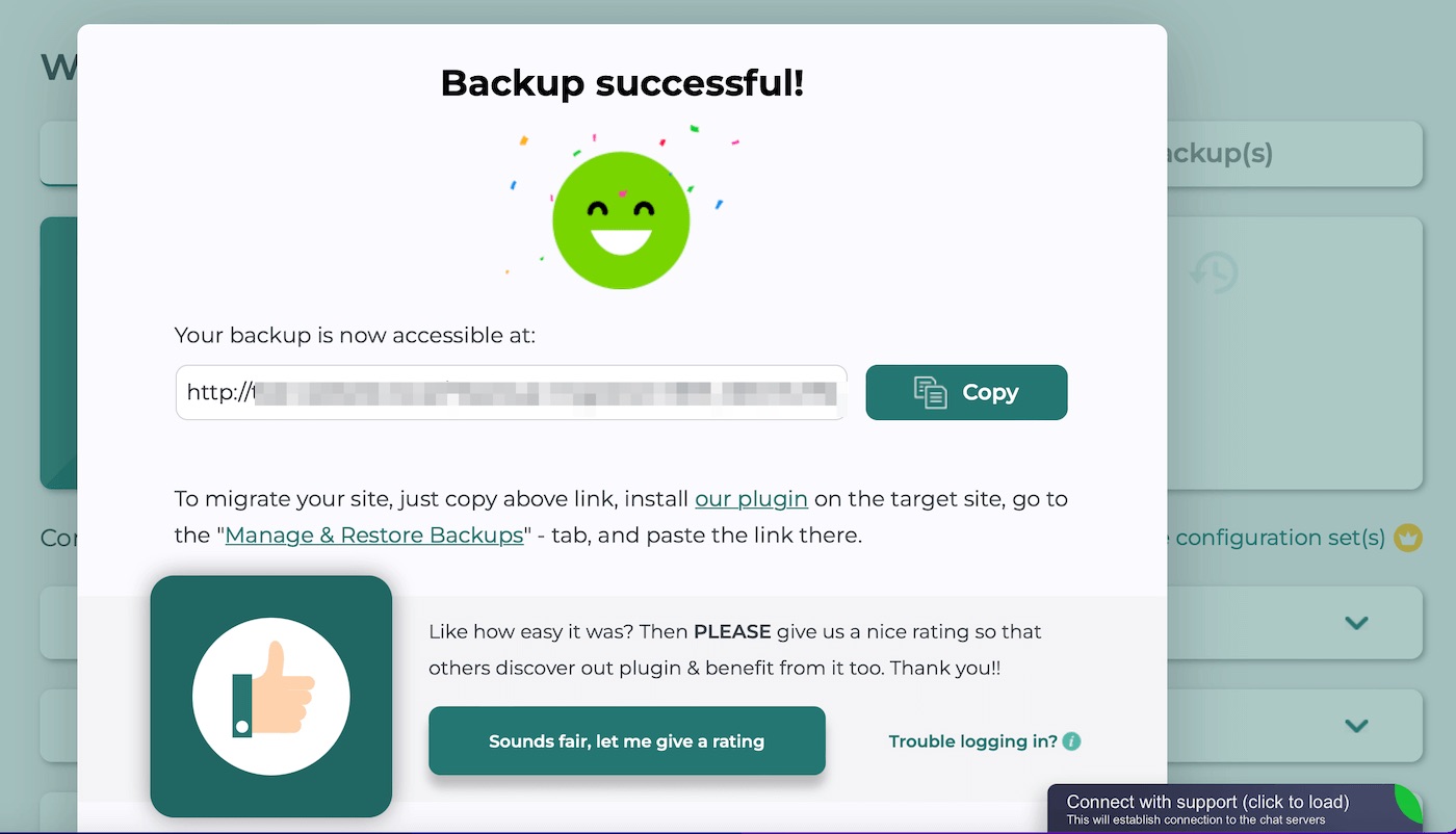 Successful backup