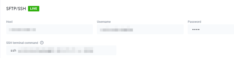 Informations d'identification FTP