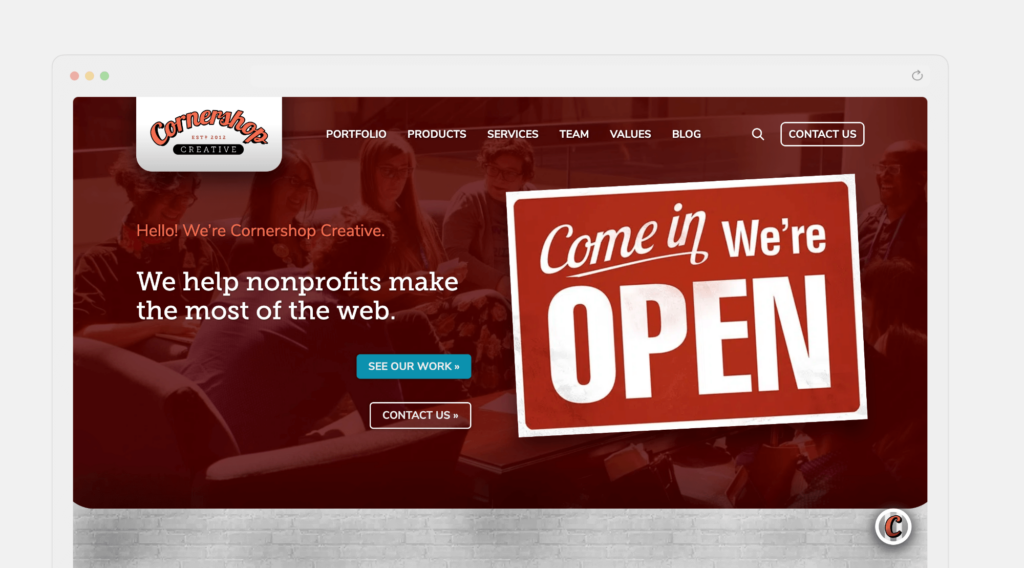 Screenshot: Conershop Creatieve Website | WordPress multisite hosting