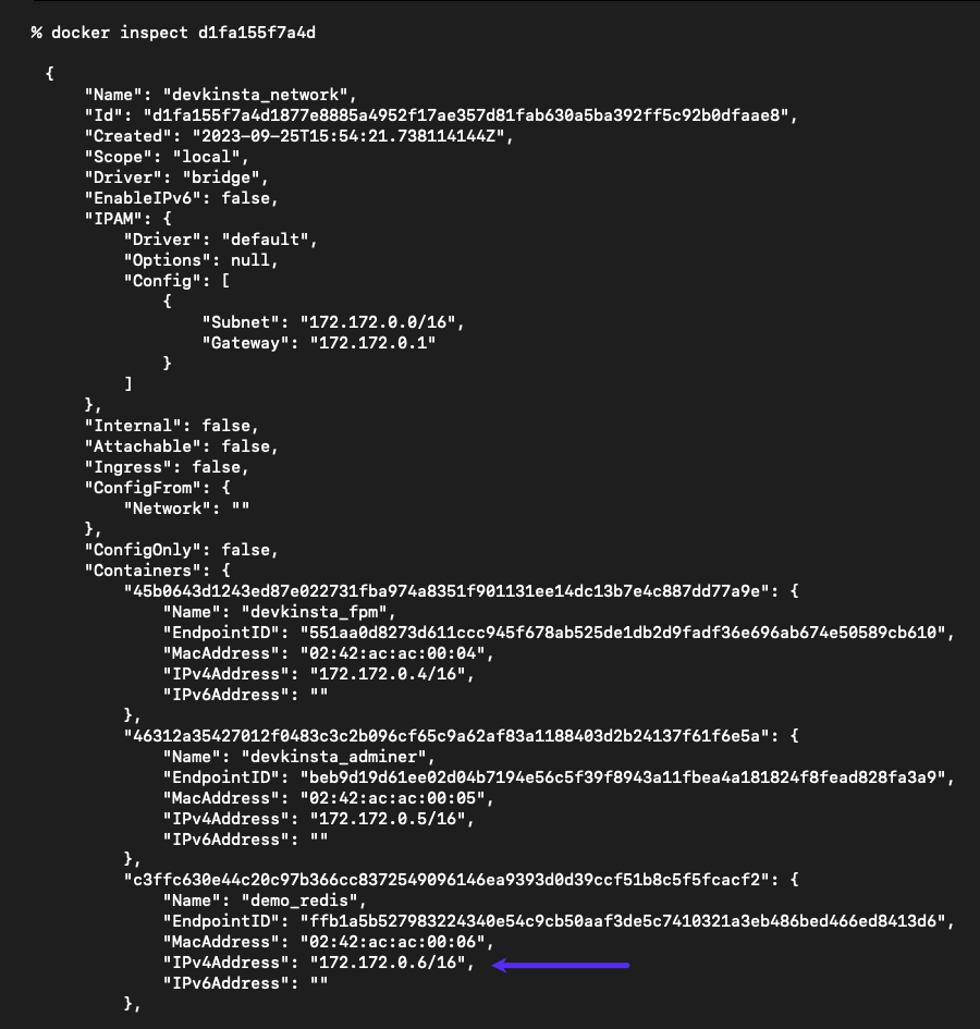 Снимок экрана: вывод команды проверки Docker.