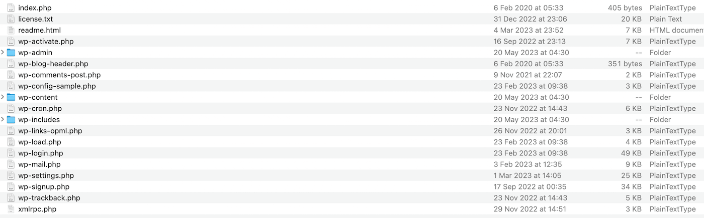 WordPress PHP files