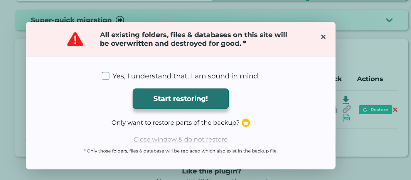 Restaurar backup.