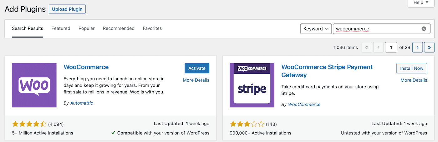 Aktiviere WooCommerce